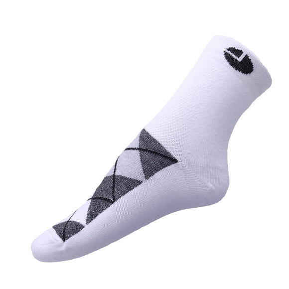 AVI White Socks with Grey and black design on top of foot Ankle length cotton Socks R1000013