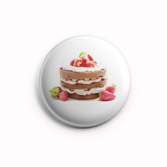 AVI Pin Badges Cake Dessert Food lover White Regular Size 58mm R8002136