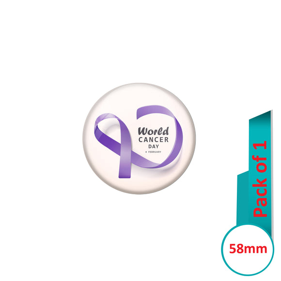 AVI Pin Badges with White World cancer day Quote Design Pack of 1 R8000968