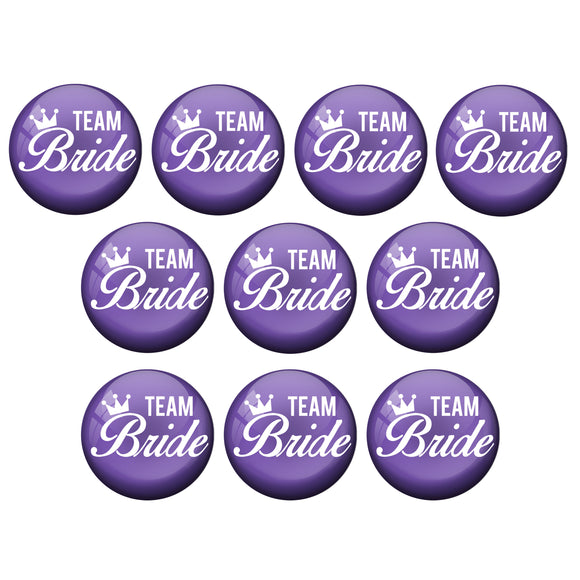 AVI Metal Violet Pin Badges With Team Bride Design ( Pack of 10)