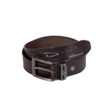 AVI Mens Coffee Brown Colour Leather Belt with Woodland Design