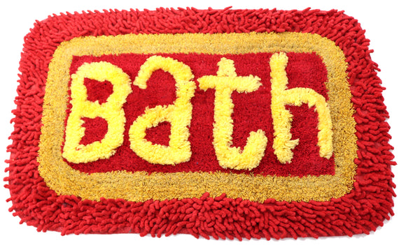 Red Fabric Bath Doormat 24x15 inches FFM00010