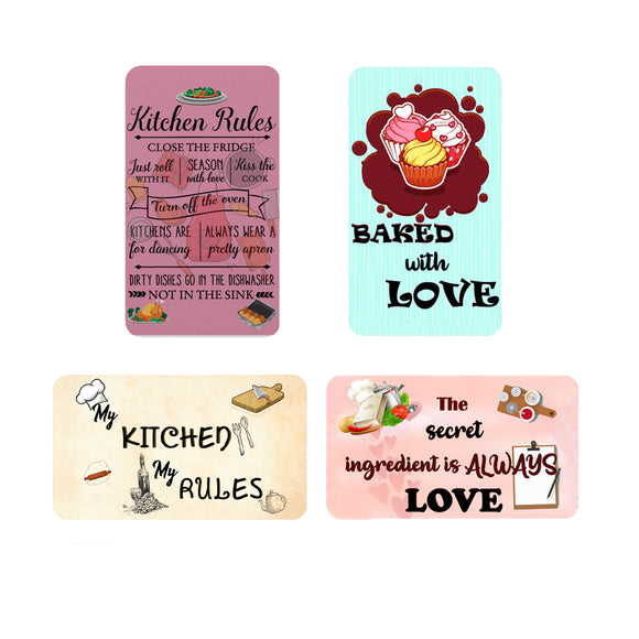 AVI Rectangular Fridge Magnet Multicolor Baked with love, My kitchen & love C4RFM00046