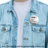 AVI 58mm Pin up Badge Regular Size White  Om Design R8002448