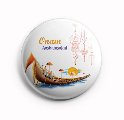 Onaashamsakal Vallamkali White 58mm Fridge Magnet MR8002002