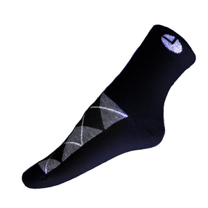 AVI Blue Socks with Grey and white design on top of foot Ankle length cotton Socks R1000016