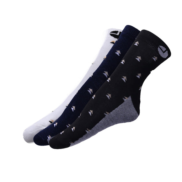 AVI White Blue and Black socks with printed triangles C3R1000024