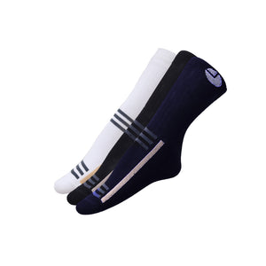 AVI White Black and Blue socks with stripes C3R1000026