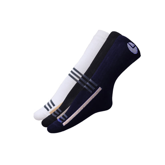 AVI White Black and Blue socks with stripes C3R1000026