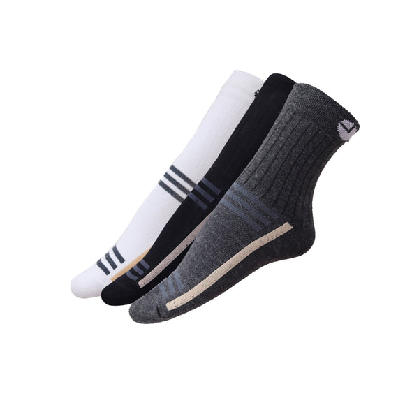 AVI White Black and Grey socks with stripes C3R1000027