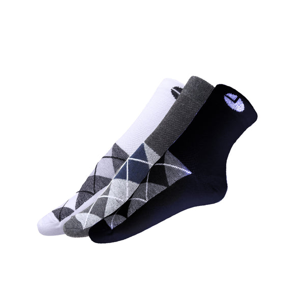 AVI White Grey and Blue socks with checks with checks C3R1000031