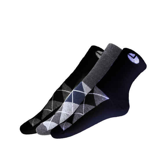 AVI Black Grey and Blue socks with checks with checks C3R1000032