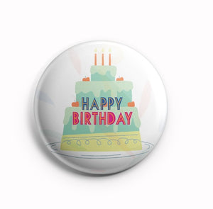 AVI Happy Birthday on 3 tier cake design Regular Size 58mm R8002034