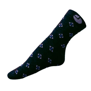 AVI Blue Socks with blue dot design in squares Ankle length cotton Socks R1000004