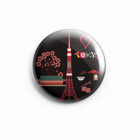AVI 58mm Badge Black Tokyo Travel Souvenir  Regular size R8002056