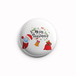 AVI Fridge Magnet Merry Christmas Santa with mask with tree and Gifts Regular Size 58mm MR8002113