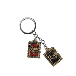 AVI Techpro Multicolour Valentines'day Romantic Metal Heart Keychain Gift for Couples