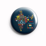 AVI 58mm Pin up Badge Regular Size Blue Rich Culture of India R8002126