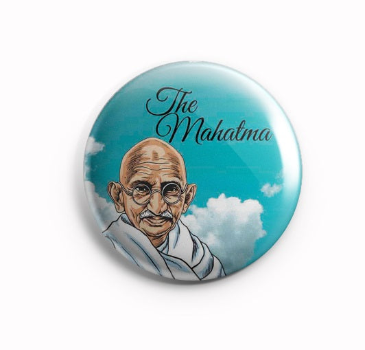 AVI Mahatma Gandhi Pin up Badge Blue Regular Size 58mm R8002128
