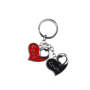 AVI Techpro Multicolour Valentines'day Romantic Metal Heart Keychain Gift for Couples
