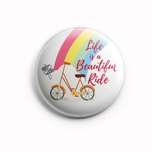 AVI Metal Pin Badges Multicolor Rainbow Life is a Beautiful Ride Quote Metal R8002141