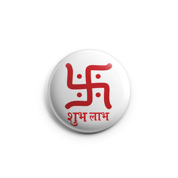 AVI 58mm Fridge Magnet Regular Size White Shubh Laabh Swastik MR8002177