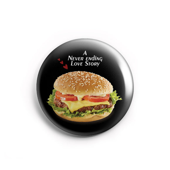 AVI 58mm Fridge Magnet Burger A never ending love story Food lover Black Regular Size MR8002189
