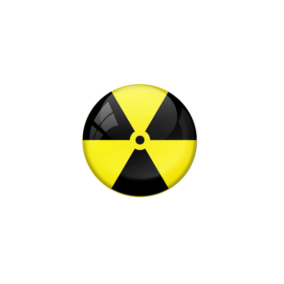 AVI Pin Badges with Yellow Radiation hazard Quote Design Pack of 1