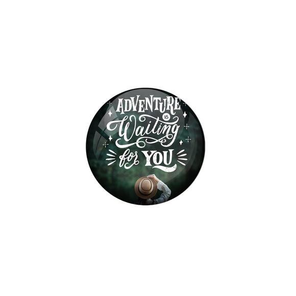 AVI Blue Metal Fridge Magnet with Positive Quotes Adventure waiting for you Design