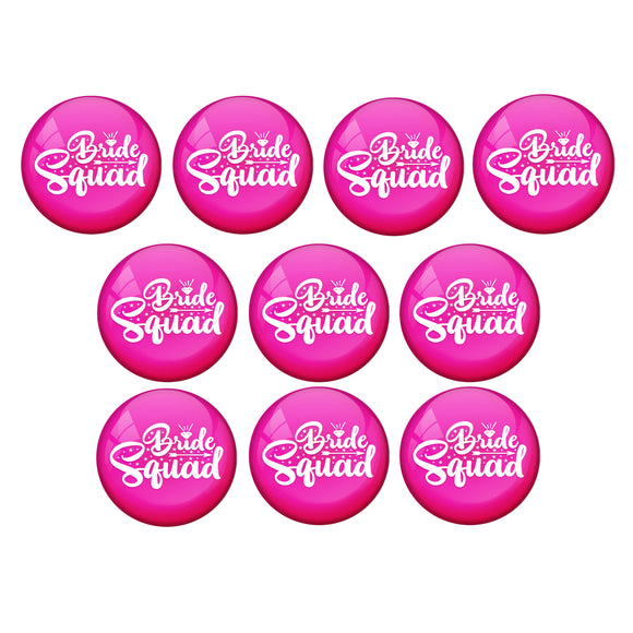 AVI Metal Pink Colour Pin Badges With Bride Squad Design  (Pack of 10)