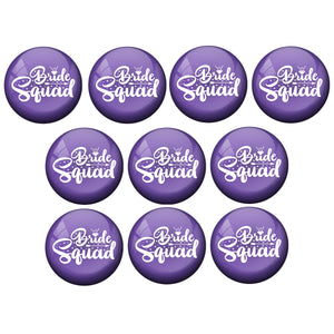 AVI Metal Multi Colour Pin Badges With Bride Squad Design (Pack of 10)