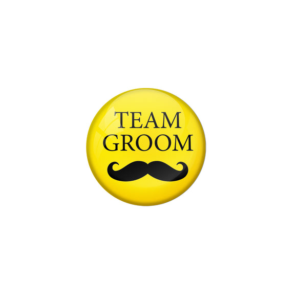 AVI Metal Yellow Colour Pin Badges With Team Groom Yellow Design