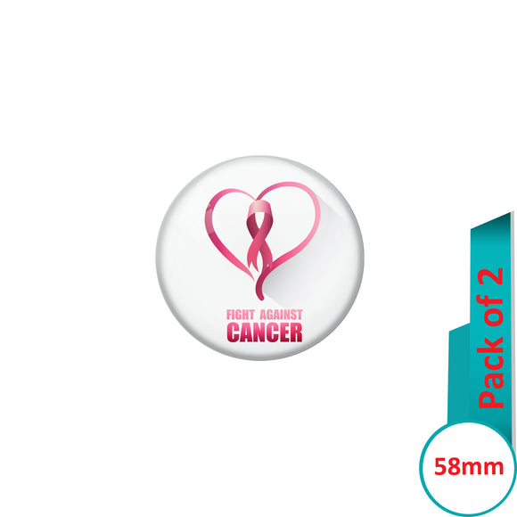 AVI Pin Badges with Multi World cancer day Quote Design Pack of 2