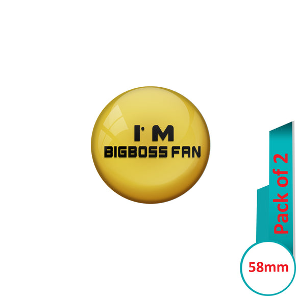 AVI Pin Badges with Multi Iam Bigboss fan Quote Design Pack of 2