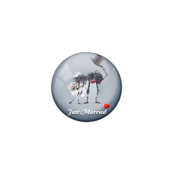 AVI Metal Grey Colour Fridge Magnet With Just married Couple 4 Design