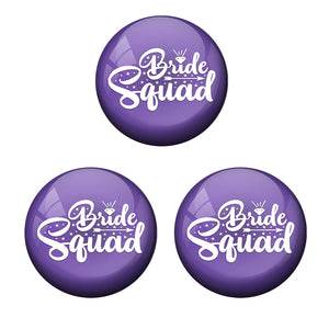 AVI Metal Multi Colour Pin Badges With Bride Squad Violet Design  (Pack of 3)