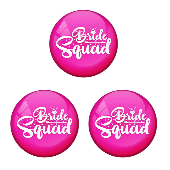 AVI Metal Pink Colour Pin Badges With Bride Squad pink Design  (Pack of 3)