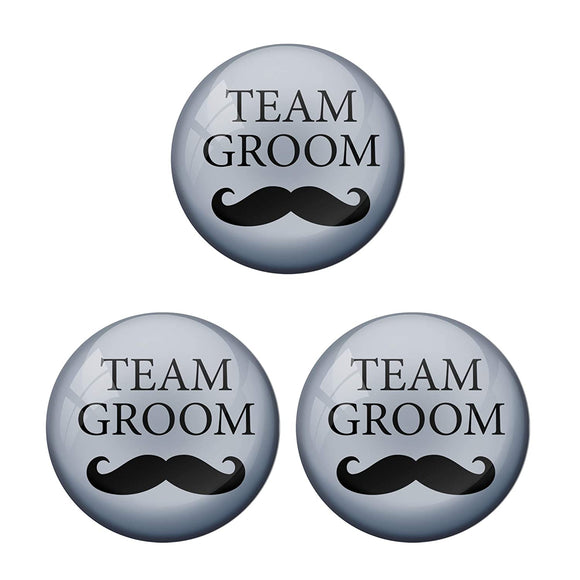 AVI Metal Grey Colour Pin Badges With Team Groom  (Pack of 3)