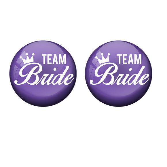 AVI Metal Multi Colour Pin Badges With Bride Team Violet Design  (Pack of 2)