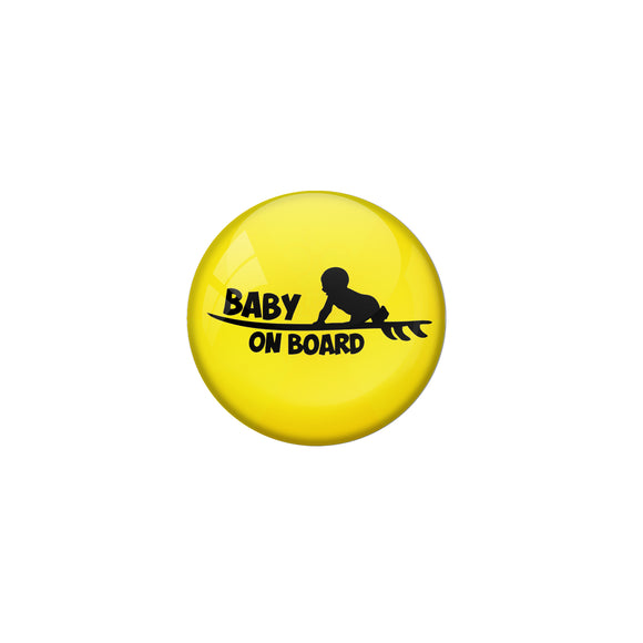 AVI Pin Badges with Yellow Baby on board Quote Design Pack of 1