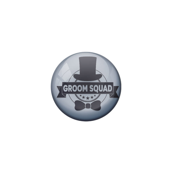 AVI Metal Grey Colour Pin Badges  Groom Squad Design