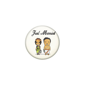 AVI Metal White Colour Pin Badges With Just married Couple 1 Design