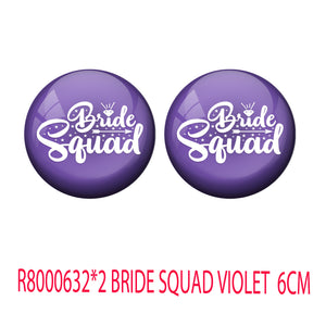 AVI Metal Multi Colour Pin Badges With Bride Squad Violet Design  (Pack of 2)