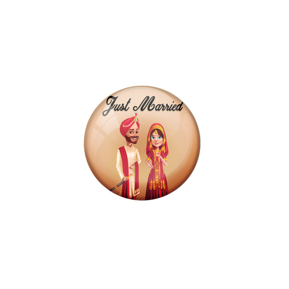 AVI Metal Brown Colour Pin Badges With Just married Couple 3 Design