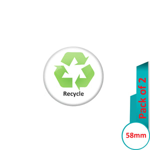 AVI Pin Badges with Multi Every Drop Counts Recycle Quote Design Pack of 2