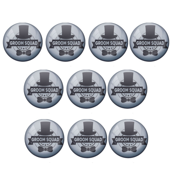 AVI Metal Grey Colour Pin Badges Groom Squad Design