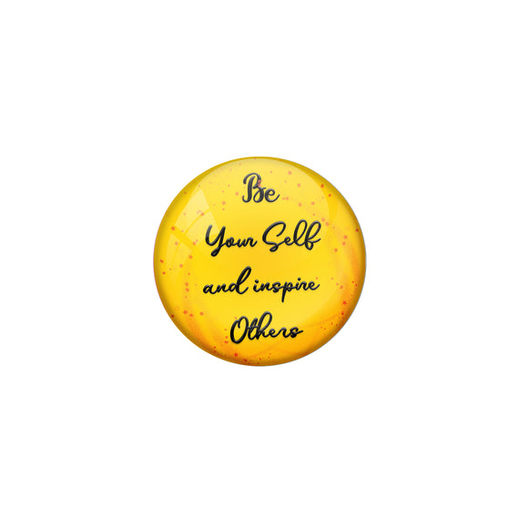 AVI Pin Badges with Yellow Be yourself and inspire others Quote Design Pack of 1