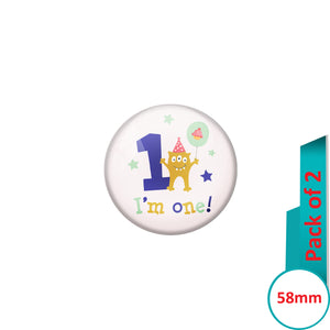 AVI Pin Badges with Multi Happy Birthday to you Quote Design Pack of 2