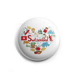 AVI 58mm Regular Size Badge White Switzerland Love Europe Travel Souvenir R8002204