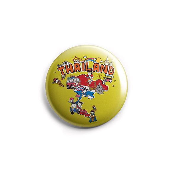 AVI  58mm Badge Regular Size Yellow Thailand Travel Souvenir R8002225